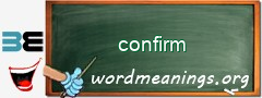 WordMeaning blackboard for confirm